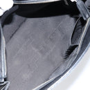 Salvatore Ferragamo Gancini Tote Bag Leather Black Silver Auth BA7066-11