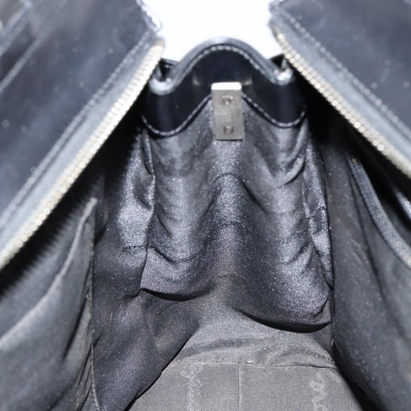 Salvatore Ferragamo Gancini Tote Bag Leather Black Silver Auth BA7066