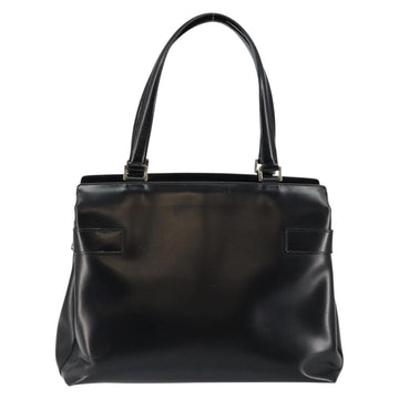 Salvatore Ferragamo Gancini Tote Bag Leather Black Silver Auth BA7066 - 0