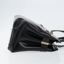 Salvatore Ferragamo Gancini Tote Bag Leather Black Silver Auth BA7066-3