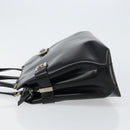 Salvatore Ferragamo Gancini Tote Bag Leather Black Silver Auth BA7066-4