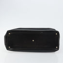 Salvatore Ferragamo Gancini Tote Bag Leather Black Silver Auth BA7066-5