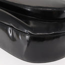 Salvatore Ferragamo Gancini Shoulder Bag Enamel Black Silver Auth BA7067-14