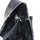 Salvatore Ferragamo Gancini Shoulder Bag Enamel Black Silver Auth BA7067-17