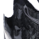 Salvatore Ferragamo Gancini Shoulder Bag Enamel Black Silver Auth BA7067-18