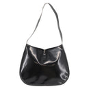 Salvatore Ferragamo Gancini Shoulder Bag Enamel Black Silver Auth BA7067-2
