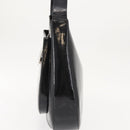 Salvatore Ferragamo Gancini Shoulder Bag Enamel Black Silver Auth BA7067-3