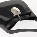 Salvatore Ferragamo Gancini Shoulder Bag Enamel Black Silver Auth BA7067-6