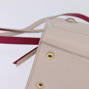 Salvatore Ferragamo Gancini Hand Bag Leather 2way Beige Gold Auth BA7068-9