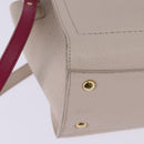 Salvatore Ferragamo Gancini Hand Bag Leather 2way Beige Gold Auth BA7068-17