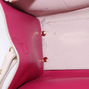 Salvatore Ferragamo Gancini Hand Bag Leather 2way Beige Gold Auth BA7068-21