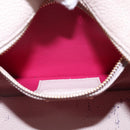 Salvatore Ferragamo Gancini Hand Bag Leather 2way Beige Gold Auth BA7068-22