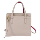 Salvatore Ferragamo Gancini Hand Bag Leather 2way Beige Gold Auth BA7068-13