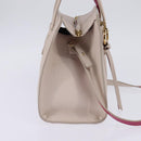 Salvatore Ferragamo Gancini Hand Bag Leather 2way Beige Gold Auth BA7068-3