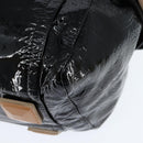 Chloe Audra Tote Bag Enamel Black Gold Auth BA7069-16