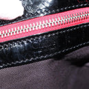 Chloe Audra Tote Bag Enamel Black Gold Auth BA7069-17