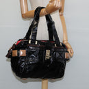 Chloe Audra Tote Bag Enamel Black Gold Auth BA7069-21