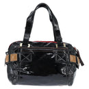 Chloe Audra Tote Bag Enamel Black Gold Auth BA7069-2