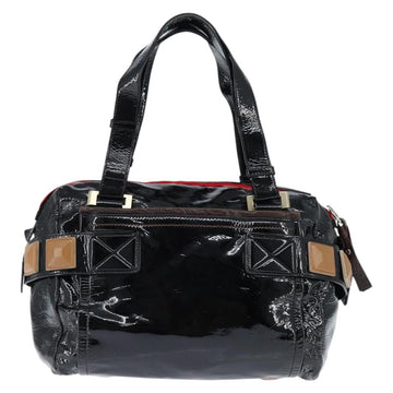 Chloe Audra Tote Bag Enamel Black Gold Auth BA7069 - 0
