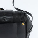 Chloe Alice Hand Bag Leather 2way Black Gold Auth BA7070-16