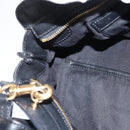 Chloe Alice Hand Bag Leather 2way Black Gold Auth BA7070-21