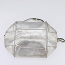 Chloe Etel Hand Bag Leather 2way Silver Gold Auth BA7071-5