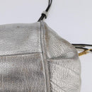 Chloe Etel Hand Bag Leather 2way Silver Gold Auth BA7071-16