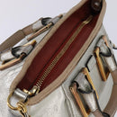 Chloe Etel Hand Bag Leather 2way Silver Gold Auth BA7071-6