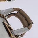 Chloe Etel Hand Bag Leather 2way Silver Gold Auth BA7071-14