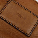 Chloe Margaret Hand Bag Leather 2way Brown Gold Auth BA7073-18