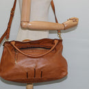 Chloe Margaret Hand Bag Leather 2way Brown Gold Auth BA7073-24