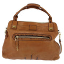 Chloe Margaret Hand Bag Leather 2way Brown Gold Auth BA7073-13