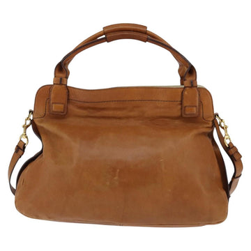 Chloe Margaret Hand Bag Leather 2way Brown Gold Auth BA7073 - 0