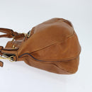 Chloe Margaret Hand Bag Leather 2way Brown Gold Auth BA7073-3