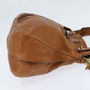 Chloe Margaret Hand Bag Leather 2way Brown Gold Auth BA7073-4