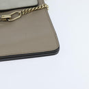 Chloe Fay Shoulder Bag Suede Leather Gray Gold Auth BA7076-14