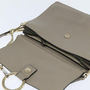 Chloe Fay Shoulder Bag Suede Leather Gray Gold Auth BA7076-10