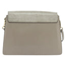 Chloe Fay Shoulder Bag Suede Leather Gray Gold Auth BA7076-2