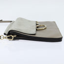 Chloe Fay Shoulder Bag Suede Leather Gray Gold Auth BA7076-3