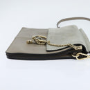 Chloe Fay Shoulder Bag Suede Leather Gray Gold Auth BA7076-4