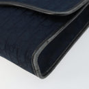 Christian Dior Trotter Canvas Shoulder Bag Navy Gold Auth BA7078-9