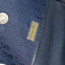 Christian Dior Trotter Canvas Shoulder Bag Navy Gold Auth BA7078-18