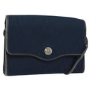 Christian Dior Trotter Canvas Shoulder Bag Navy Gold Auth BA7078-1