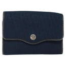 Christian Dior Trotter Canvas Shoulder Bag Navy Gold Auth BA7078-13