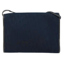 Christian Dior Trotter Canvas Shoulder Bag Navy Gold Auth BA7078-2