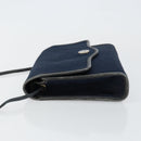 Christian Dior Trotter Canvas Shoulder Bag Navy Gold Auth BA7078-4