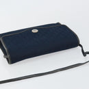 Christian Dior Trotter Canvas Shoulder Bag Navy Gold Auth BA7078-6