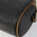 Christian Dior Honeycomb Canvas Shoulder Bag PVC Leather Black Gold Auth BA7079-9