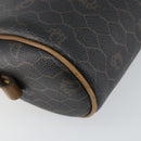 Christian Dior Honeycomb Canvas Shoulder Bag PVC Leather Black Gold Auth BA7079-16