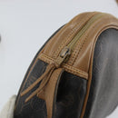 Christian Dior Honeycomb Canvas Shoulder Bag PVC Leather Black Gold Auth BA7079-10